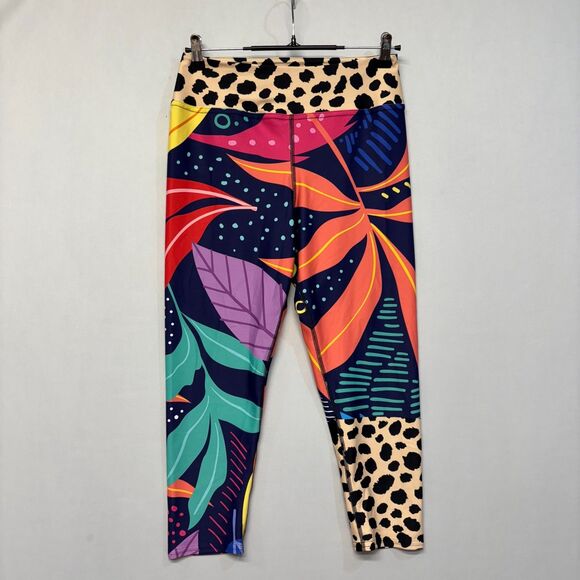 Loony Legs Women Leggings Size XL X-Large Colorful Artsy Tropical D044 -7 - Picture 1 of 16